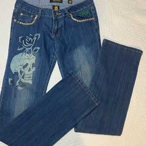 ED HARDY JEANS SKULL DETAIL
